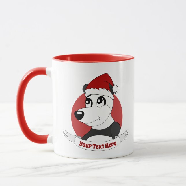 Christmas cartoon with cute panda bear mug (Gauche)