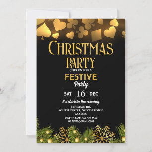 Christmas Casino Jouer aux cartes Gold Black Festi