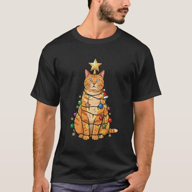 Christmas Cat Stack T-Shirt - Funny Holiday Cats  (Devant)
