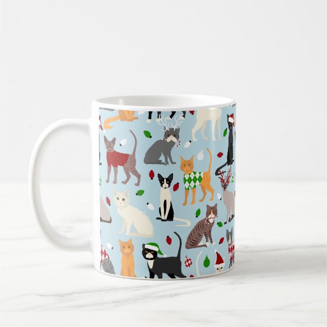 Christmas Cats Coffee Mug (Gauche)