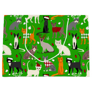 Christmas Cats Grand sac cadeau