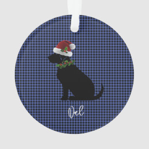 Christmas Check Blue Black Lab Nom du Motif Fun