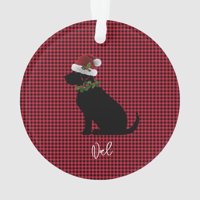 Christmas Check Red Black Lab Nom du Motif Fun (dos)
