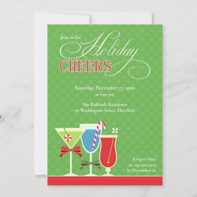 Christmas Cheers Holiday Cocktail Party Invitation (Devant)