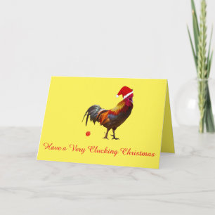 Christmas Chicken Fun Santa Hat Carte de voeux