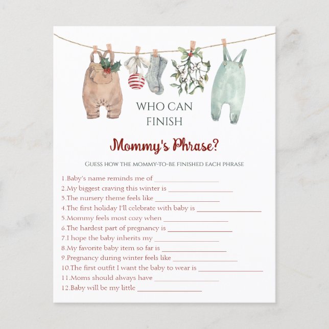 Christmas Clothes Who Can Finish Mommy's Phrase (Devant)