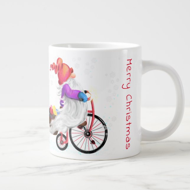 Christmas Coffee Mug Gnome with Bike and Gifts (Droite)