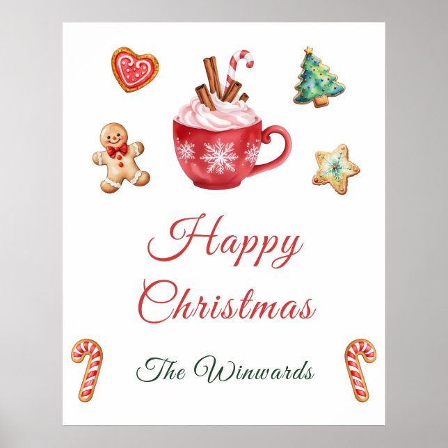 Christmas Cookies and Cocoa Party Welcome Poster (Devant)