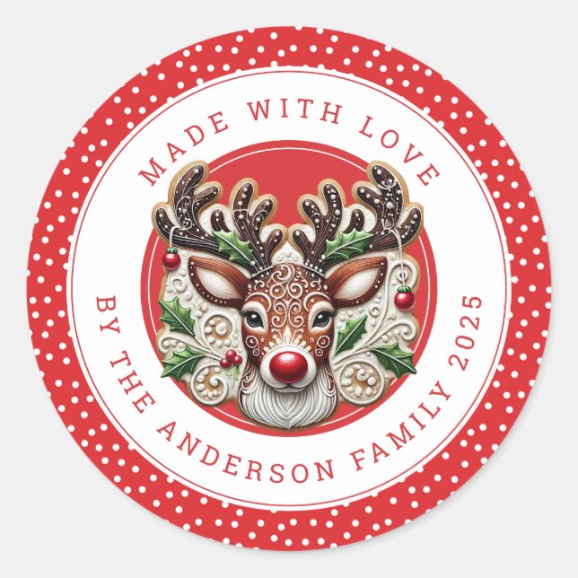 Christmas Cookies Round Stickers (Devant)