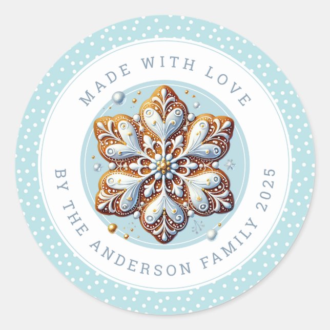 Christmas Cookies Round Stickers (Devant)