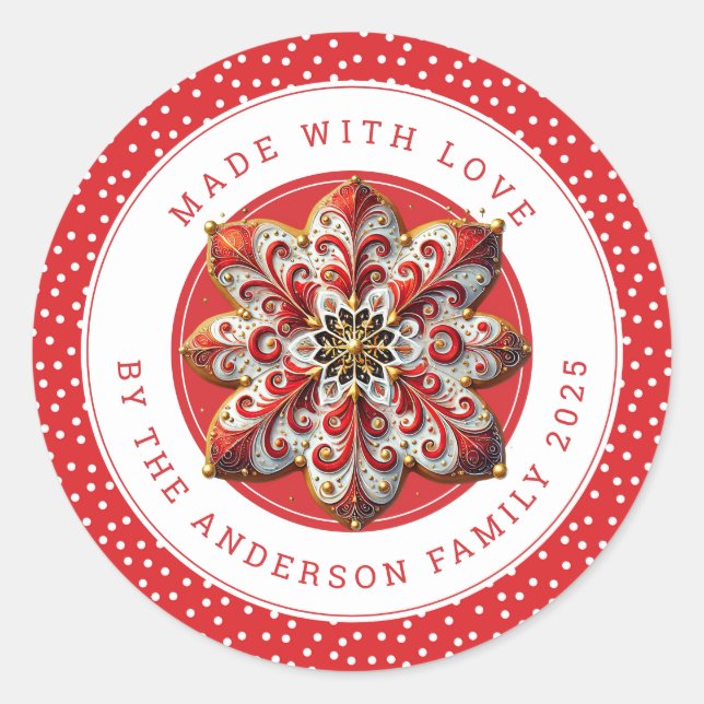 Christmas Cookies Round Stickers (Devant)