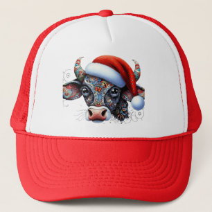 Christmas Cow Bull avec/Santa Hat Casquette folklo