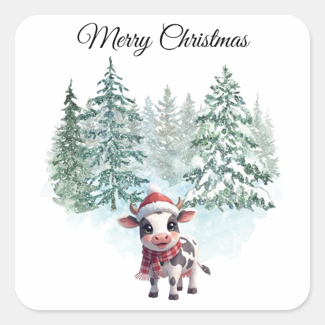 Christmas Cow Sticker (Devant)