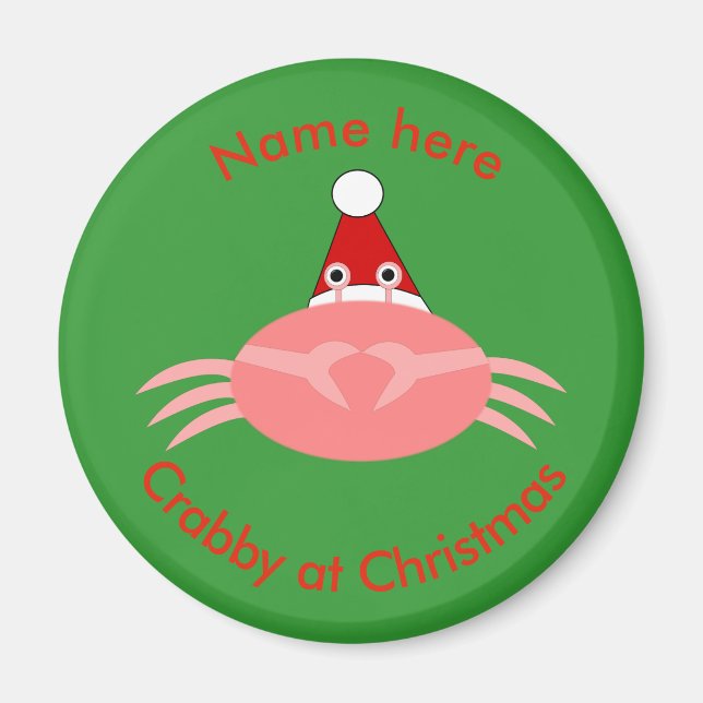 Christmas Crab Custom Magnet (Devant)