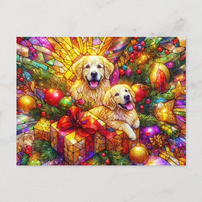 CHRISTMAS DU GOLDEN RETRIEVER ~ Carte postale ~ (Devant)