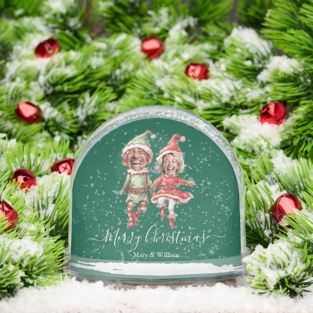 Christmas Elves couple 2 Photo Collage green (Noël)