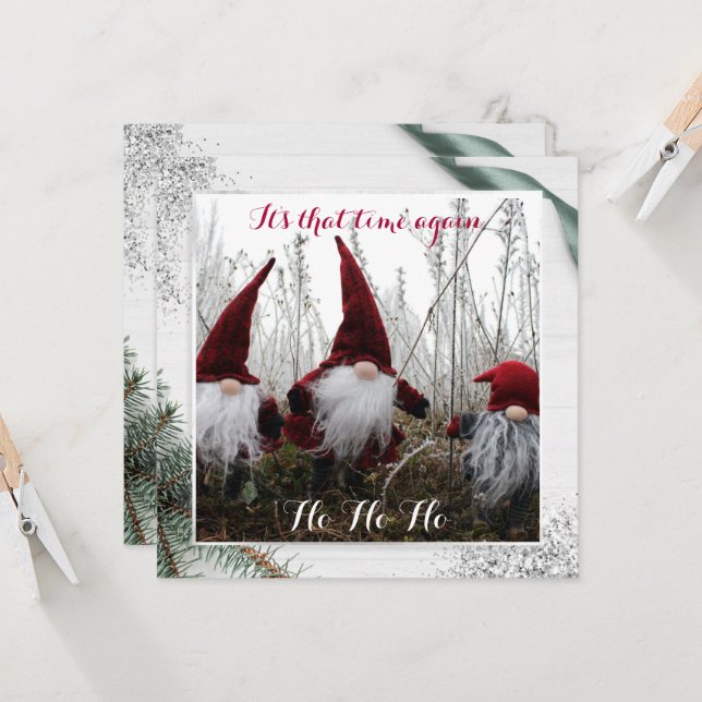 Christmas Elves Ho Ho Ho Parties scintillant Fun F (Devant/Arrière en situation)