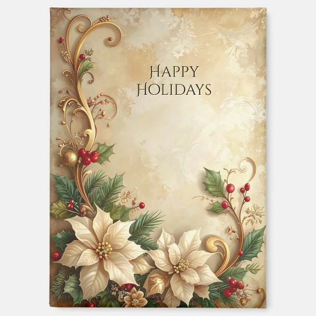 Christmas Floral Holiday Magnet (Recto)