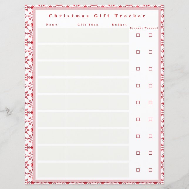 Christmas Gift Tracker pour Classeur (Devant)