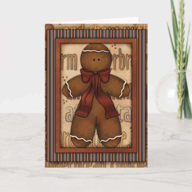 Christmas Gingerbread Homme Design Carte de voeux (Devant)