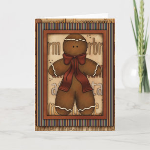 Christmas Gingerbread Homme Design Carte de voeux