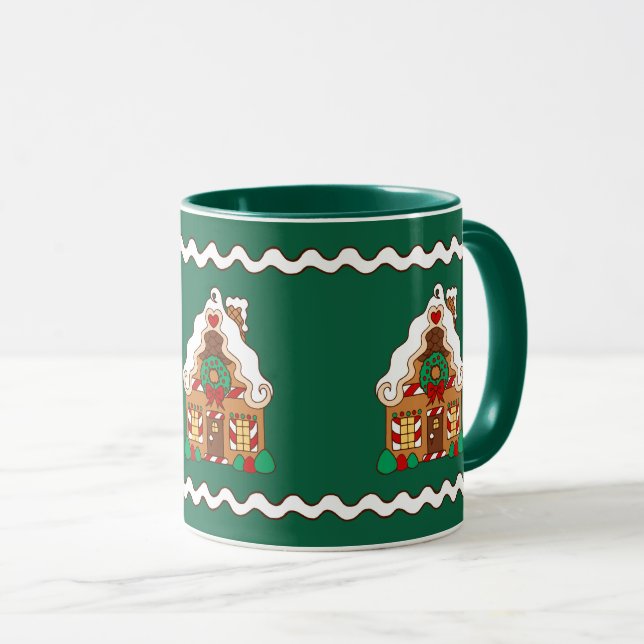 Christmas Gingerbread Maison café Mug (Devant droit)
