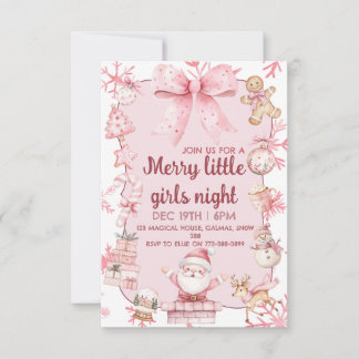 Christmas girls night party invitation