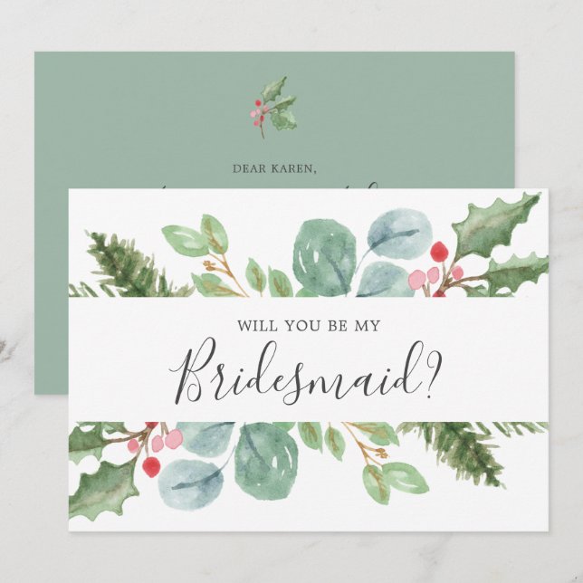Christmas Greenerife Serez-Vous Ma Carte D'Épouse (Devant / Derrière)