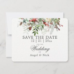Christmas Greens ENREGISTRER LA DATE Mariage Carte