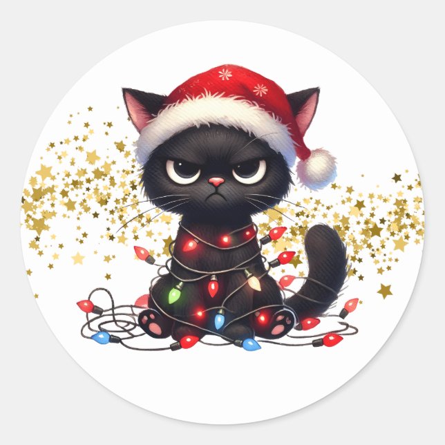 Christmas Grumpy Cat Stickers  (Devant)