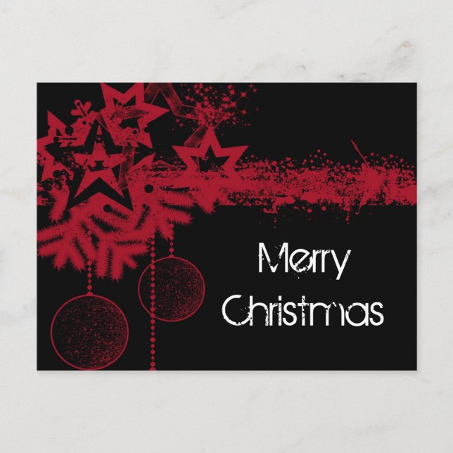 Christmas Grunge Red Design Carte postale (Devant)