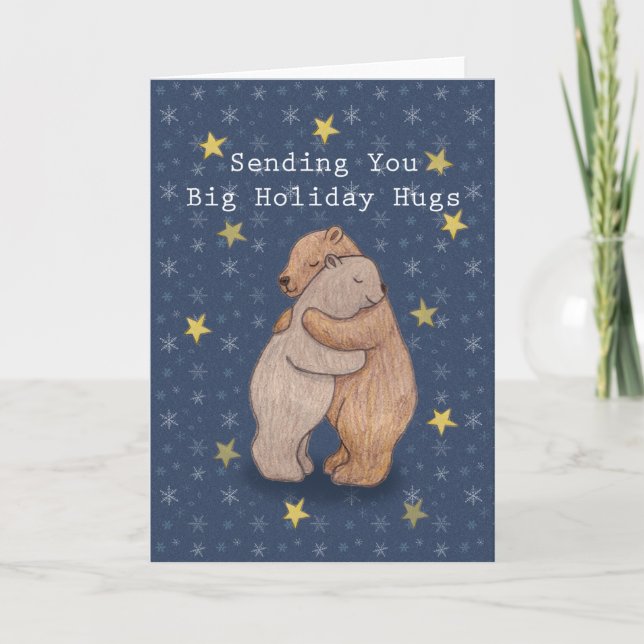 Christmas Holiday Bear Hug vous envoyer la carte d (Devant)