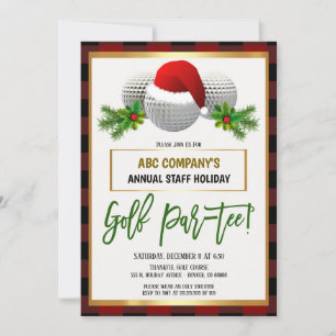 Christmas Holiday Golf Party Invitation