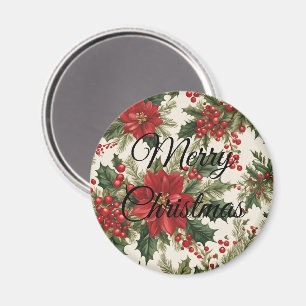 Christmas Holly & Berries Magnet