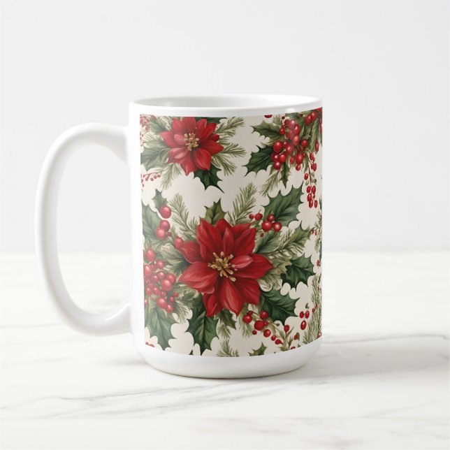 Christmas Holly & Berries Mug (Gauche)