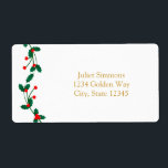 Christmas Holly Berry Elegant Étiquette de adresse<br><div class="desc">Noël Holly Berry Étiquette de adresse élégant. Correspondance d'articles dans mon magasin.Contactez-moi pour une commande personnalisée.</div>