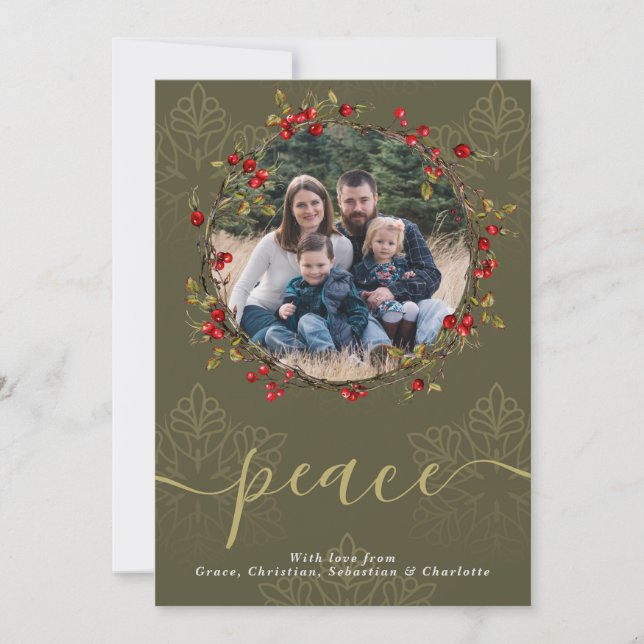 Christmas Holly Berry Modèle photo de couronnes (Devant)