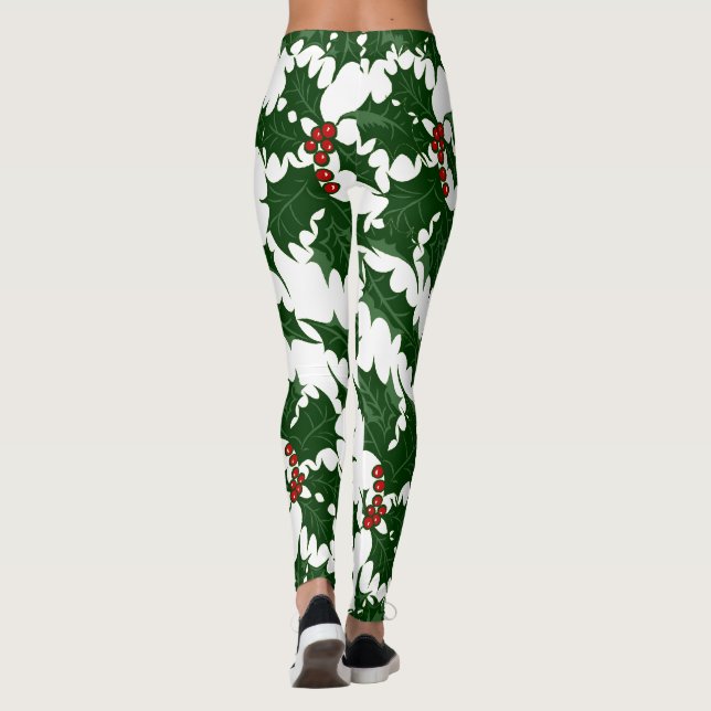 Christmas Holly et Berries Leggings (Dos)