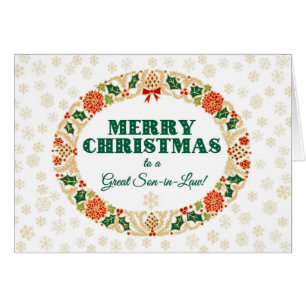 Christmas Holly Wreath, pour gendre, Snowflakes