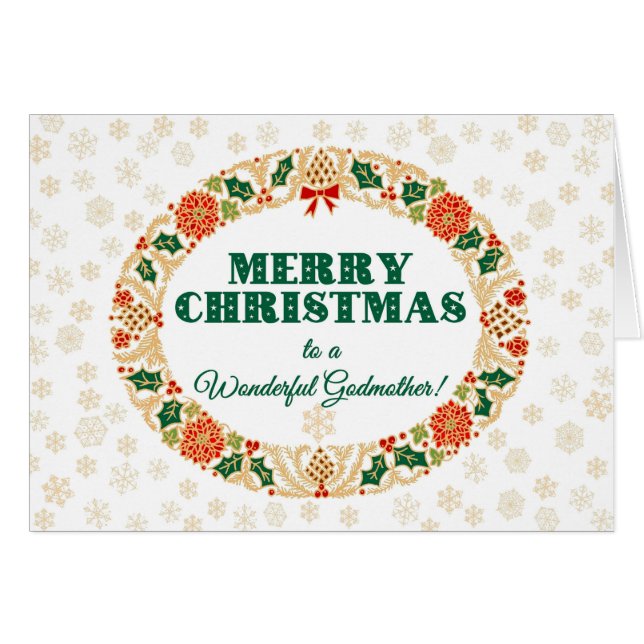 Christmas Holly Wreath, pour Godmère Snowflakes (Devant horizontal)