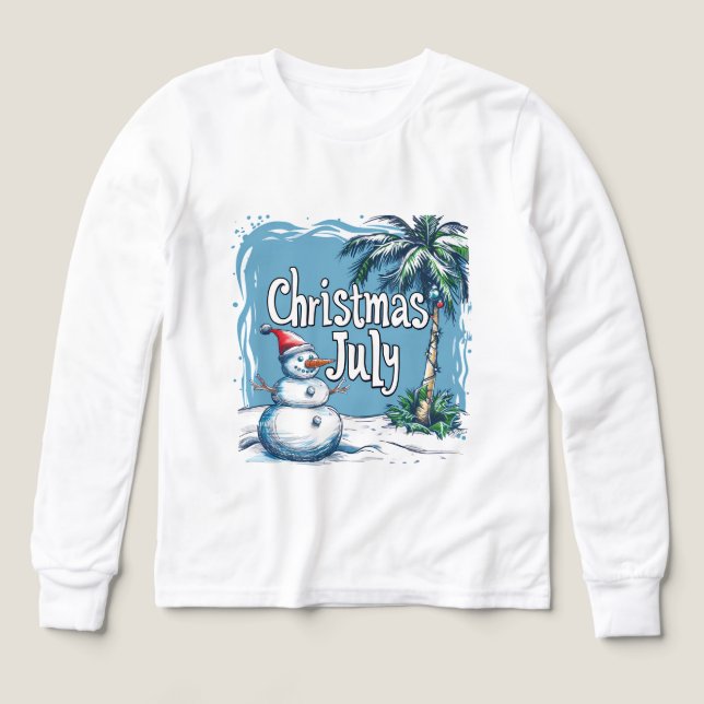 Christmas in July Snowman & Palm Tree Design (Motif recto)