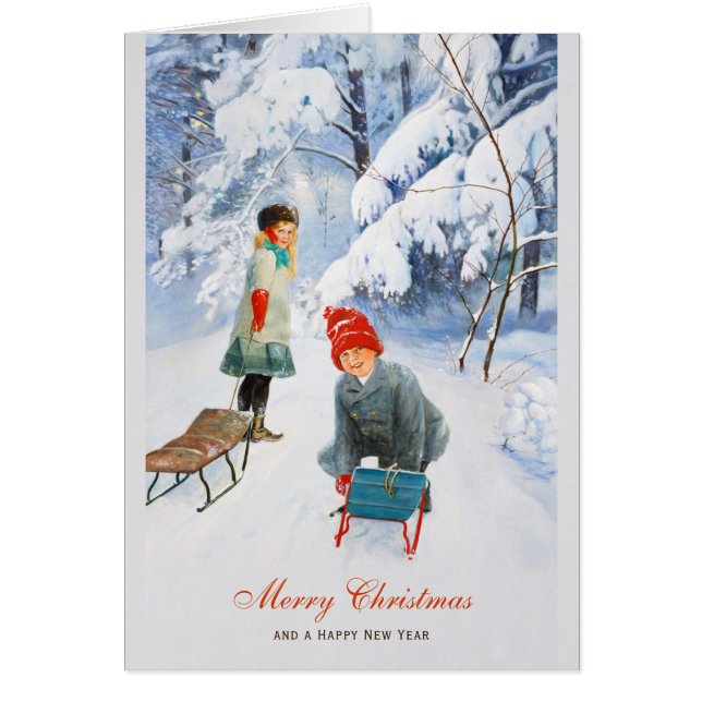Christmas Jenny Nyström Winter play CC0392 Card (Devant)