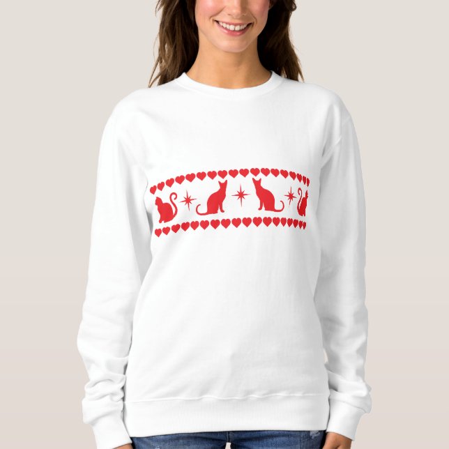 CHRISTMAS KITTIE SWEAT SHIRT RED (Devant)