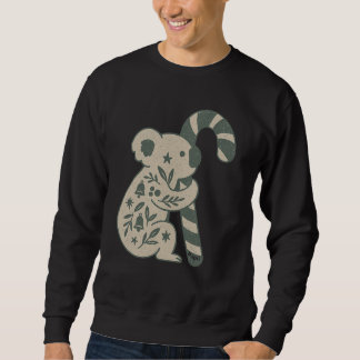 Christmas Koala with Candy Cane Sweatshirt