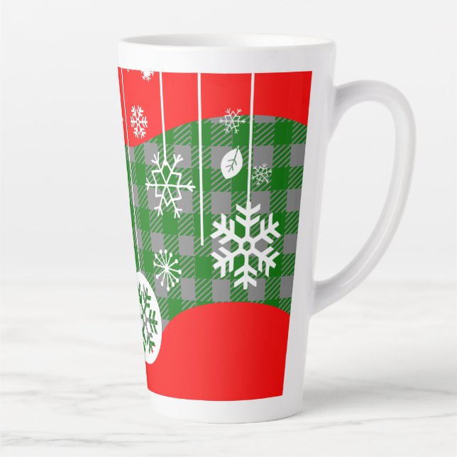 Christmas Latte Mug – White Ornaments (Droite)