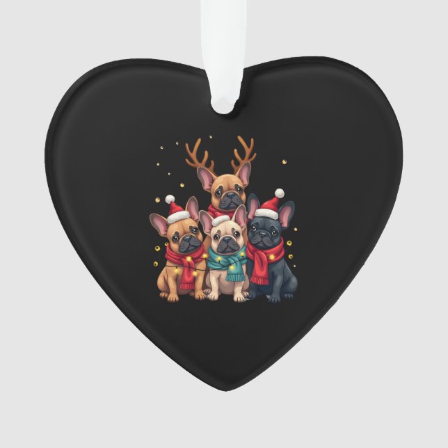 Christmas Lights French Bulldogs Xmas Frenchie Dog (devant)