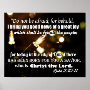 Christmas Lights Poster w/ Scripture Luke 2:10-11