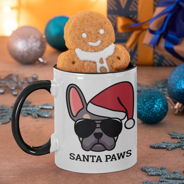 Christmas Lilac Tan French Bulldog Mug (Créateur téléchargé)