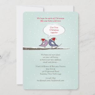 Christmas Lobirds Carte de vacances/Nouvelle adres