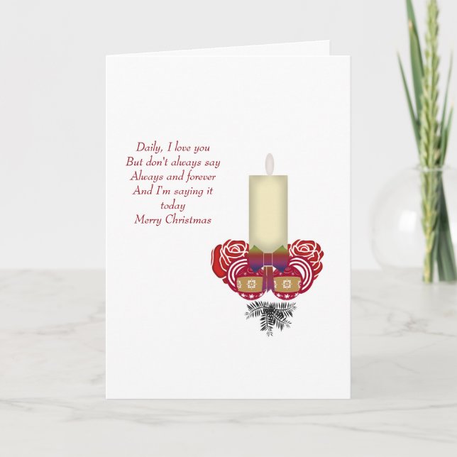 Christmas Love, Bougie, Carte de voeux Rose (Devant)